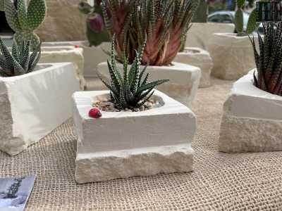 A dare una nota di colore rosso alle creazioni sono le piccole coccinelle di ceramica che Gianpiero usa come decorazione...